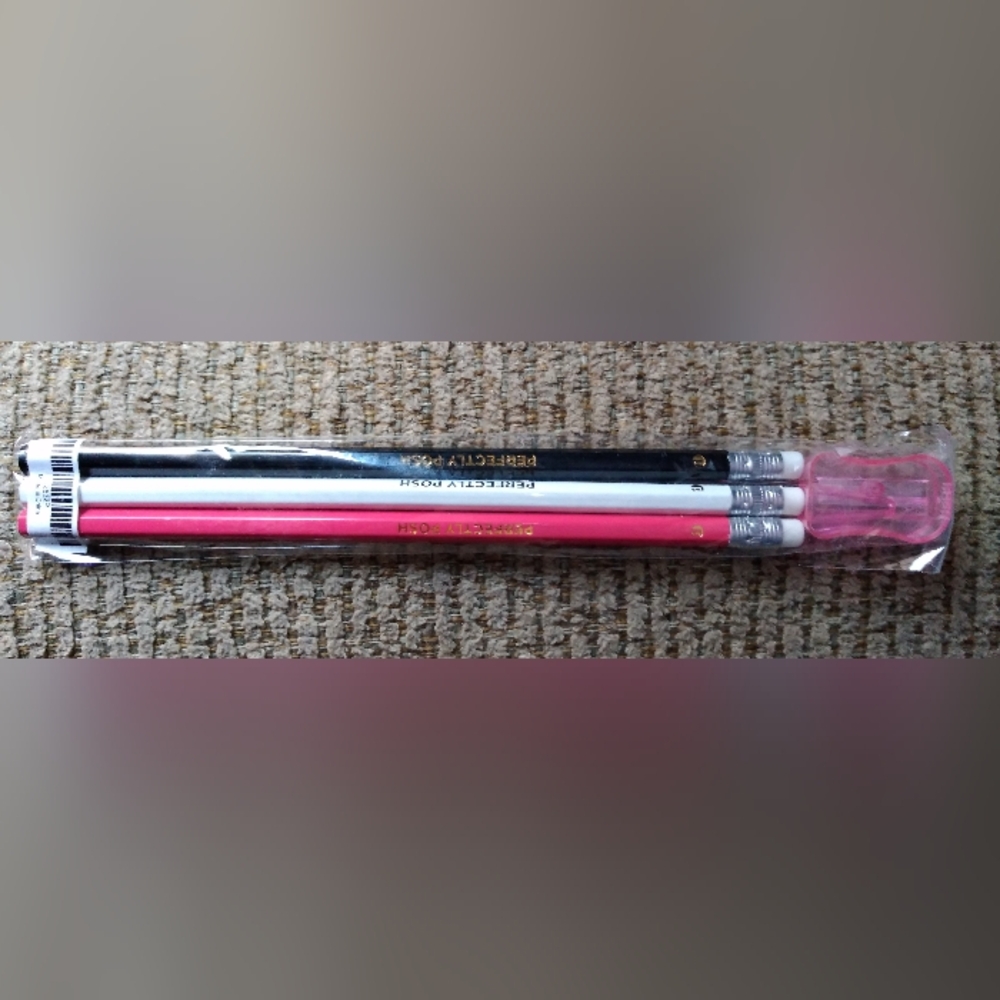 'perfectly posh' 3pc pencil set with pencil sharpener